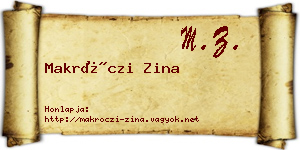 Makróczi Zina névjegykártya